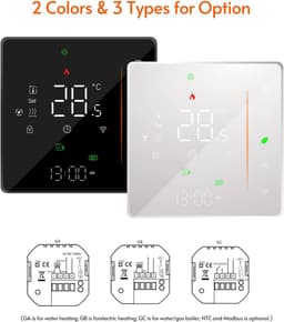 Slimme Thermostaat - Temperatuurregelaar WiFi - Verwarming Instellen - Wekelijks Programmeerbaar - 5-35°C Instelbaar - Wit — thumbnail 3