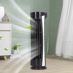 Minidraagbare USB-ventilator - Zwart - Torenventilator - 7.5x26 cm - Bladloos — thumbnail 2