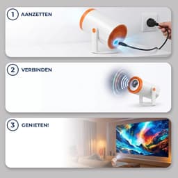 Mini Beamer - Android 13 - WiFi 6 & Bluetooth - HD Projector met 4K/8K Ondersteuning - Voor Thuisbioscoop & Gaming — thumbnail 3
