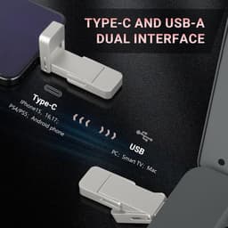 USB-C Stick - Externe SSD - Snelle Data Overdracht - 2-in-1 Type C en A - 512 GB - Zilver — thumbnail 2