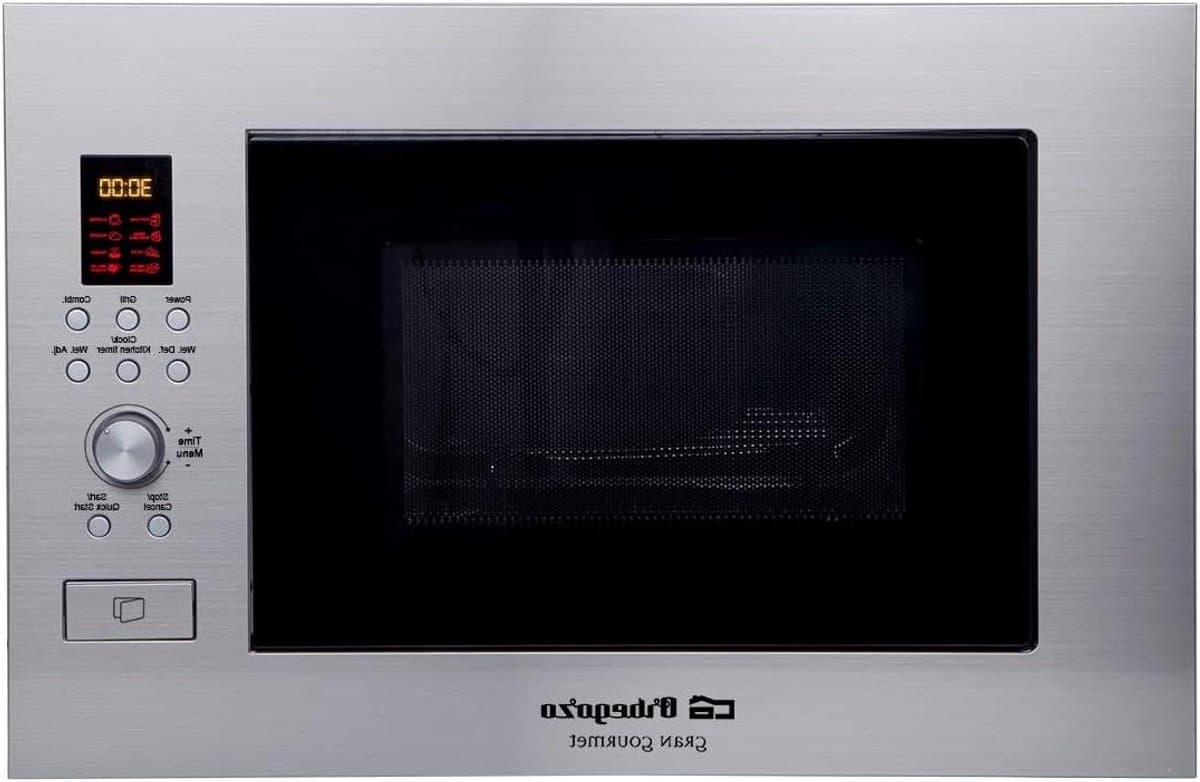 Inbouw Magnetron - Grillfunctie Oven - Snel Maaltijden Bereiden - Roestvrij Staal - 23 Liter - Zilverkleurig — afbeelding 1