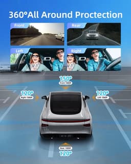 SnelShoppen - Dashcam 360 Graden - 4 Kanalen - 1080p + 720p - Wifi App Bediening - Nachtzicht - Loopopname - Parkeerbewaking - G-sensor - Auto Camera — thumbnail 4