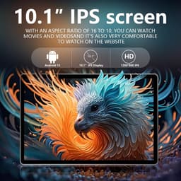SnelShoppen - 10.1 inch Android 15 Tablet met 12GB RAM, 128GB Opslag, 8000mAh Batterij, 1280 x 800 Touchscreen, 5G Bluetooth/WiFi, Bundel met Case, To — thumbnail 3