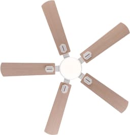 MODENUIT Plafondventilator – Met Verlichting – 132 cm – Metaal en Hout – Wit en Licht Eiken – 5 Bladen — thumbnail 3