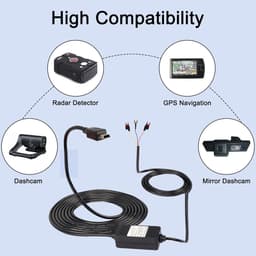 SnelShoppen - Dash Cam ACC Hardwire Kit - Mini USB Step-Down Kabel 12V-24V naar DC 5V 3A - Auto Dash Charger Power Cord 3.5m voor GPS en Tachograaf — thumbnail 2