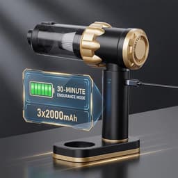 Draagbare stofzuiger, 22000 Pa, draagbare stofzuiger-batterij, auto-stofzuiger met borstelloze motor, draadloze auto-stofzuiger voor kantoor en thuis, zwart — thumbnail 4