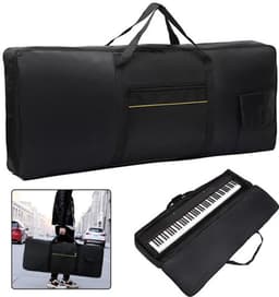 Keyboardtas - Toetsenbord Gig Bag - 61 Toetsen Instrument Keyboard Bag - 420D Oxford - Universele Keyboard Tas - Toetsenbord tassen Case - Perfect voor Het Vervoer Van Toetsenborden, Muziekaccessoires en Meer - Zwart — thumbnail 1