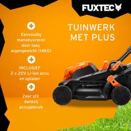 Accu grasmaaier - Elektrische maaier - Gazon onderhoud - Inclusief accu's - 33cm maaibreedte - Zwart — thumbnail 3