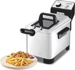 Semi-professionele Friteuse - Olie Frituurpan - Frietjes Bakken - Koude Zone Technologie - 3 Liter - Geborsteld RVS — thumbnail 1