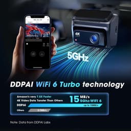 Dashcam voor auto - Zwart - 3 inch IPS Display - 4K Front en 1080P Achter Camera met GPS en Nachtzicht - Voor Personenauto's — thumbnail 5