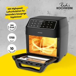 SnelShoppen - Digitale Heteluchtfriteuse 12L met XXL Accessoirepakket, Oven, Grill en Friteuse, Kijkvenster, Touchscreen, Airfryer zonder Olie, 10 Pro — thumbnail 4
