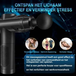 Lìon® Masage Gun - Draadloze Massage Gun - Spiermassage Apparaat - Zwart - 10cm x 10cm x 10cm — thumbnail 4