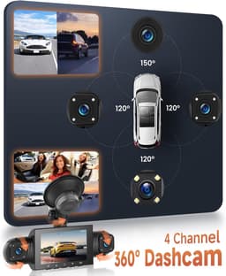 360° Dashcam - HD 1080P - 4-camera registratie - Nachtzicht - Voor alle voertuigen — thumbnail 2