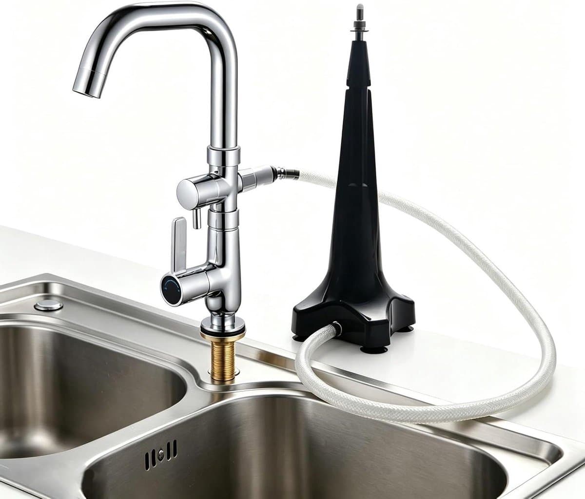 Glazen spoelmachine - Kruikreiniger - Snelle reiniging - Hogedruk sproeiers - 37.5 cm - Zwart — afbeelding 1