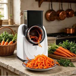 Elektrische Rasp - Keuken Snijmachine - Maaltijdvoorbereiding - Drie Snij Kegels - 15x18x15 cm - Wit — thumbnail 5