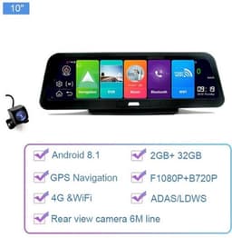 Dashcam voor Auto - 10" 4G Android 8.1 Dashcam - GPS Navigatie, Dual 1080P Camera - ADAS Rijhulp - Parkeermodus - Achteruitrijcamera - WiFi - Bluetooth - G-Sensor - Loop Recording - Zwart — thumbnail 1
