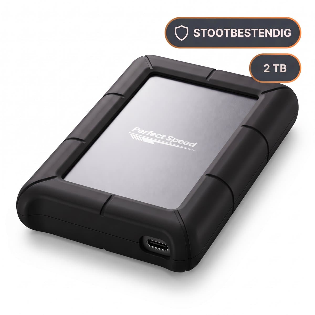 Perfect Speed Externe HDD 2TB - USB 3.2 - 1600 Mbps (200 MBps) - Schokbestendig - USB C — afbeelding 1