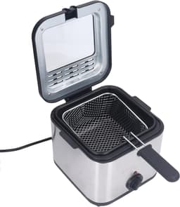 Elektrische Friteuse - Frituurpan - Gezinsmaaltijden Bereiden - Snelle Gelijkmatige Garing - 25 L - Zilver — thumbnail 1