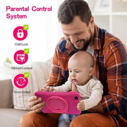 SnelShoppen - PRITOM 8 Inch Kindertablet - Android 10 - Kinderslot - AR-Games - 2 GB RAM - 32 GB ROM - Uitbreidbaar tot 512 GB - Roze - Inclusief Tabl — thumbnail 3