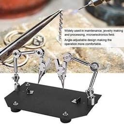 Soldeerhulp, derde hand soldeergereedschap metaal hulp laswerk clip soldeerhulp soldeerstation met 2 flexibele armen en klemmen voor het repareren van sieraden, kunststof — thumbnail 4