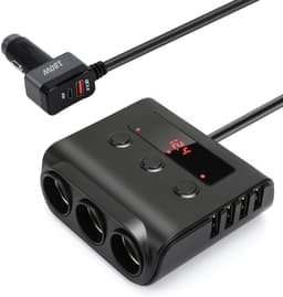 SnelShoppen - 180W Multi Socket Sigarettenaansteker Adapter 9-in-1 met 6 USB Poorten, PD 3.0 en QC3.0, LED Schakelaar, Ideaal voor Auto, GPS, Smartpho — thumbnail 1