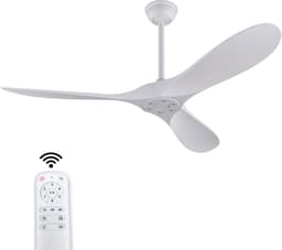 FloraGrace Plafondventilator – 52 Inch – Zonder Licht En Met Afstandsbediening – ABS – Wit – Voor Binnen En Overdekt Buiten – Timer — thumbnail 3