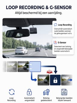 SafeView T2 Dashcam voor Auto | 2K Quad HD | Voor- & Achtercamera | WiFi | 32GB Micro SD-kaart Inclusief | Parkeermodus | Botsingsdetectie | Nachtzicht — thumbnail 4