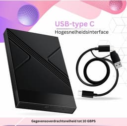 DailySupplies® Harde Schijf Extern - Draagbare - 1TB Opslag - Zwart — thumbnail 4