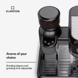 Klarstein Koffiemachine Bella Café portafiltermachine Met Maalwerk – 19 Bar, 1.550 W, 1,4-l-Watertank, Ingebouwd Kegelmaalwerk, Melkopschuimer, 2 Tasseninzetten, Thermo-blok, Zwart - Espressomachine,4L - voor Keuken - LED — thumbnail 5
