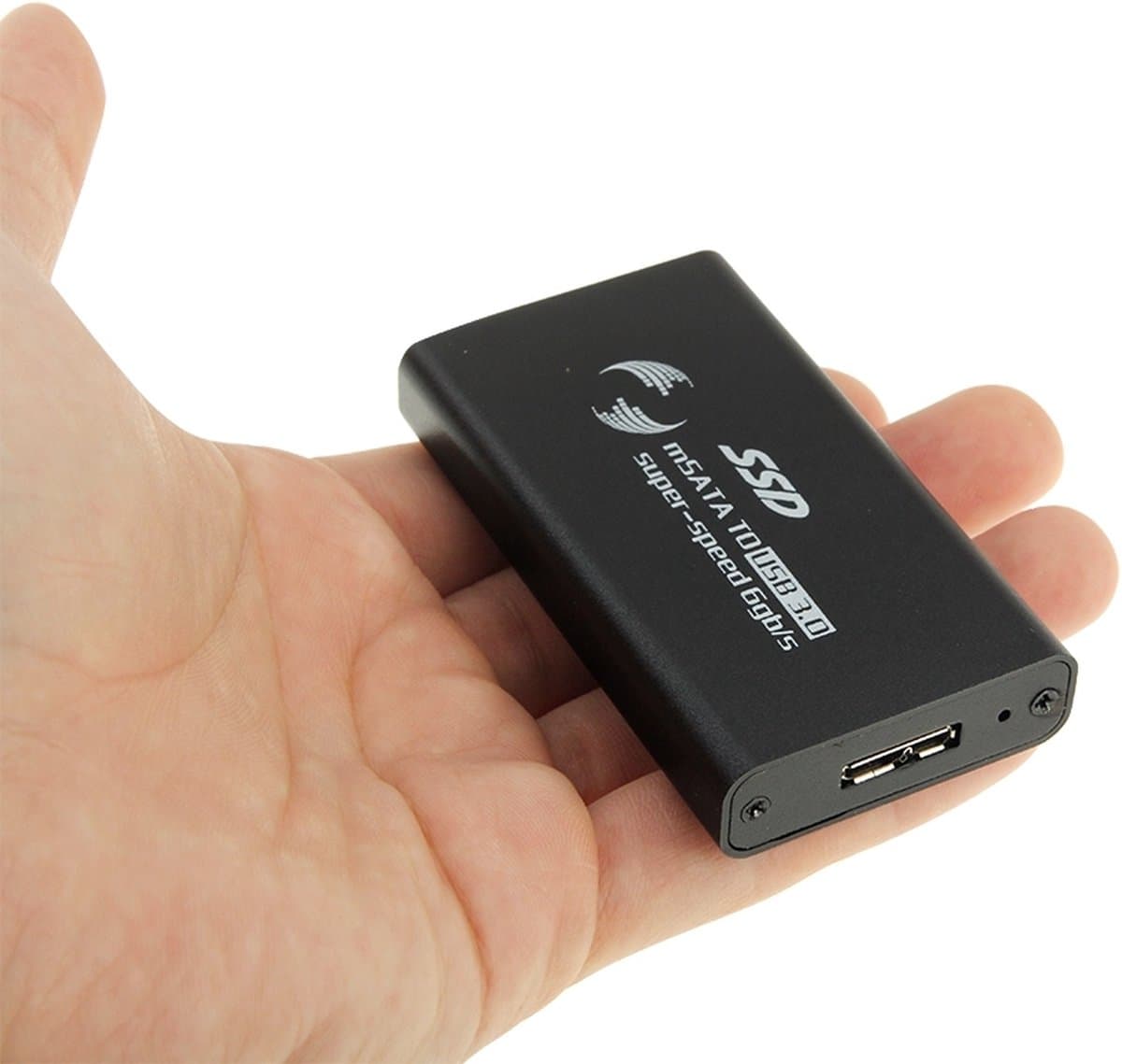 6 gb / s mSATA Solid State Disk SSD naar USB 3.0 harde schijfbehuizing (zwart) — afbeelding 1