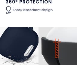 kwmobile Hoes geschikt voor Anker Soundcore Liberty 4 NC - Siliconen cover voor oordopjes in donkerblauw — thumbnail 2