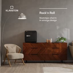 Klarstein Audrey Evo 45L minikoelkast - retro design, stil (40 dB), compressor, verstelbare pootjes, omkeerbare deur, kleine koelkast voor slaapkamers en kantoren, zwart — thumbnail 3