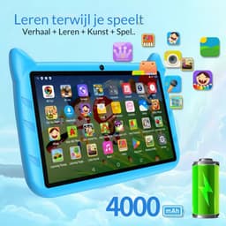 BDF Kindertablet 7 Inch, Dubbele Camera, Android en 64GB Opslag voor Kinderen Blauw kleur — thumbnail 1