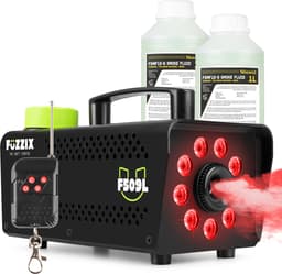 Party Rookmachine - Fuzzix F509L - Rookmachine met 9 RGB LEDs - Met 2 liter rookvloeistof - Zwart — thumbnail 1