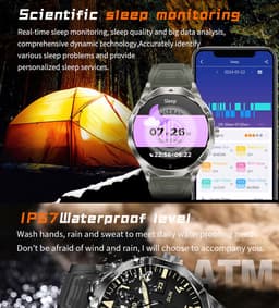 WizBay Premium Select® Smartwatch 1.85 Inch AMOLED - Bluetooth Bellen - AI Voice - Hartslag Slaap Bloeddruk en SpO2 - 100+ Sportmodi - 710mAh - Zwart — thumbnail 5