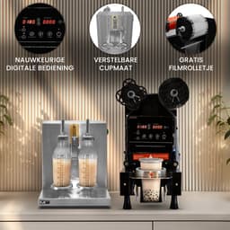 KuKoo Automatische Bekersealmachine en Professionele Bubble Tea Shaker - Efficiënt 500-650 Beker/uur - Inclusief Filmdoos - Geschikt voor Diverse Bekerformaten - Dubbele Cupontwerp met Indrukwekkende Snelheid — thumbnail 5