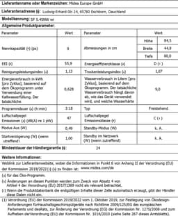 Midea SF 5.45NW - vaatwasser - vrijstaande - 9 couverts - wit — thumbnail 2