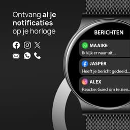 OOQE WATCH CS PRO - Smartwatch Heren en Dames | Geschikt voor iOS en Android | 10 kleuren | HD | Notificaties | Gezondheidsanalyse | Sportanalyse | GPS Koppeling | Bellen | Muziek/Audio Luisteren | Spelletjes | Ergonomisch | Nederlandstalig | Zwart — thumbnail 5