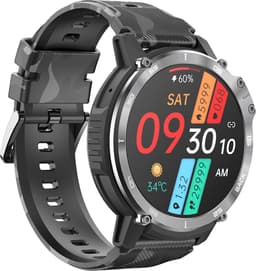 WizBay Premium Select® 1,6 Inch Sport Smartwatch - Bluetooth Bellen - Hartslag Bloeddruk Zuurstof - AI Voice Assist - IP68 Waterdicht - 24 Sportstanden - 400mAh Zwart — thumbnail 3