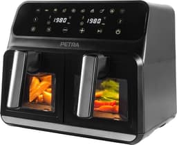 Luxe Dubbele Airfryer – Duo Heteluchtfriteuse – 2 Onafhankelijke Kookzones – 10 Kookprogramma’s – 7,6L Capaciteit – Modern Design – 1700W – Zwart — thumbnail 1