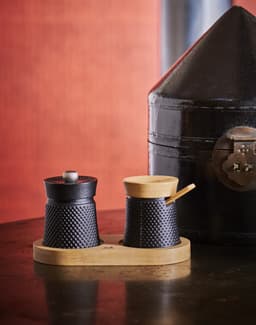 Peugeot Bali Fonte Peper- En Zoutstel 8 cm - Zwart/hout - Gietijzer — thumbnail 5