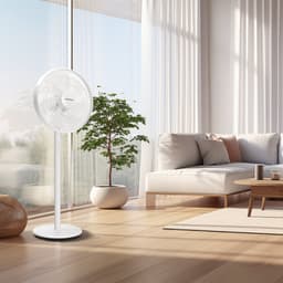 Aigostar Statiefventilator Brisk - Staande ventilator- Stille Werking -3 Snelheden-in Hoogte Verstelbaar-7 bladen-45W-Wit — thumbnail 5