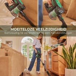 6-in1 Steelstofzuiger Zonder Zak op Accu - Steelstofzuiger Draadloos Uitschuifbaar - Kruimeldief Snoerloos best Verkocht 25KPA – Veelzijdige Kruimeldief best Verkocht – met Krachtige batterij – Zwart/Groen — thumbnail 3