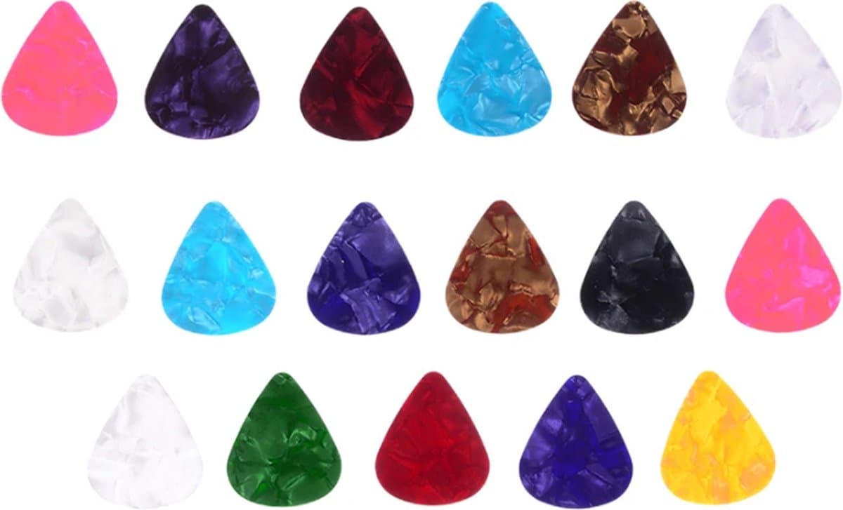 Mix van 8 Plectrums - Set van 8 Plectra - Celluloid Plectrum - Gitaar Spelen - Guitar Picks - Kado Gitarist - Gitaren - Gitaar Accessoires — afbeelding 1