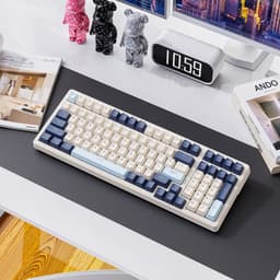 Fuegobird K3MAX Mechanisch Gaming Toetsenbord - 100keys - Gasket Mod - Rode Switch - QWERTY - Mechanical RGB Backlight Keyboard - Blueberry — thumbnail 3