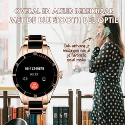 Darenci Smartwatch Timeless - Smartwatch dames - Smartwatch Heren - Horloges voor mannen en vrouwen - Horloge - Activity tracker - Stappenteller - Bloeddrukmeter - Hartslagmeter - Zwart — thumbnail 5