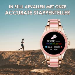Darenci Smartwatch Timeless - Smartwatch dames - Smartwatch Heren - Horloges voor mannen en vrouwen - Horloge - Activity tracker - Stappenteller - Bloeddrukmeter - Hartslagmeter - Roze — thumbnail 4