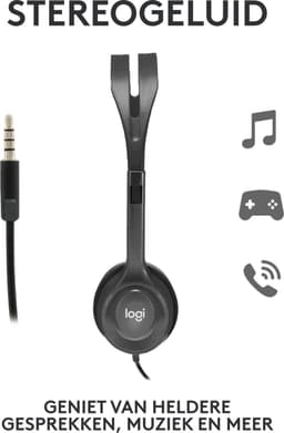 Logitech H111 - Stereo Headset - Noise Cancelling Microfoon - Zwart — thumbnail 5