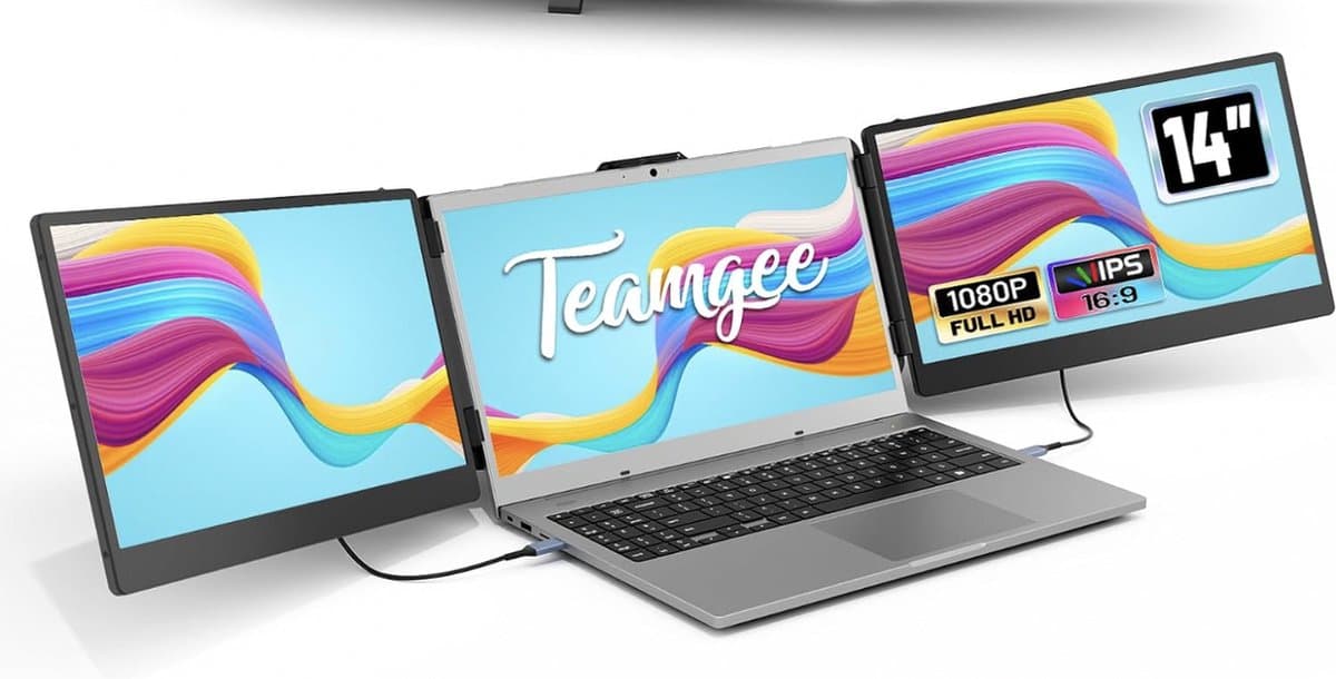 Stellar Cable-Model Triple Portable Monitor - 14 Inch Full HD - Extra beeldscherm laptop - Draagbaar monitor - Draagbare scherm voor laptop - HDMI - Type C — afbeelding 1