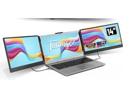 Stellar Cable-Model Triple Portable Monitor - 14 Inch Full HD - Extra beeldscherm laptop - Draagbaar monitor - Draagbare scherm voor laptop - HDMI - Type C